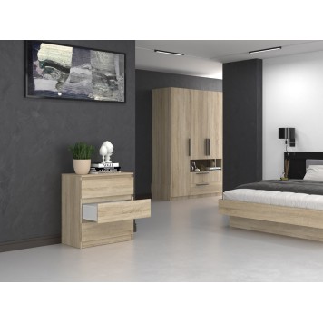 Commode ISIDOR 3 tiroirs 70x40x75 cm Bois - sonoma Artisan