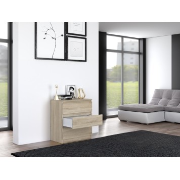 Commode ISIDOR 3 tiroirs 70x40x75 cm Bois - sonoma Artisan