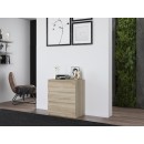 Commode ISIDOR 3 tiroirs 70x40x75 cm Bois - sonoma Artisan