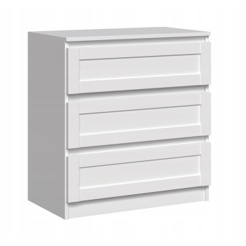 Commode ISIDOR 3 tiroirs 70x40x75 cm Blanc