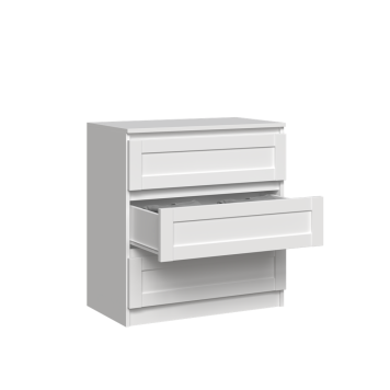 Commode ISIDOR 3 tiroirs 70x40x75 cm Blanc