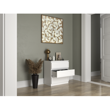 Commode ISIDOR 3 tiroirs 70x40x75 cm Blanc