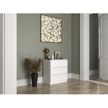Commode ISIDOR 3 tiroirs 70x40x75 cm Blanc