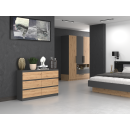 Commode IRINA 6 tiroirs 120 x75 x 30 cm Gris Bois