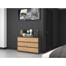 Commode IRINA 6 tiroirs 120 x75 x 30 cm Gris Bois