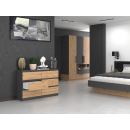Commode IRINA 6 tiroirs 120 x75 x 30 cm Gris Bois