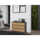 Commode IRINA 6 tiroirs 120 x75 x 30 cm Gris Bois