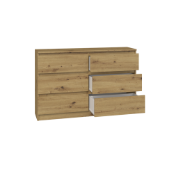 Commode IRINA 6 tiroirs 120 x75 x 30 cm Bois