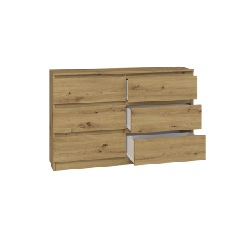 Commode IRINA 6 tiroirs 120 x75 x 30 cm Bois