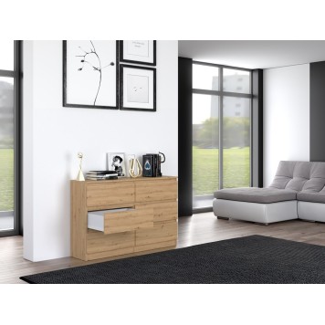 Commode IRINA 6 tiroirs 120 x75 x 30 cm Bois