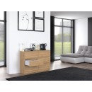 Commode IRINA 6 tiroirs 120 x75 x 30 cm Bois