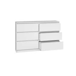 Commode IRINA 6 tiroirs 120 x75 x 30 cm Blanche