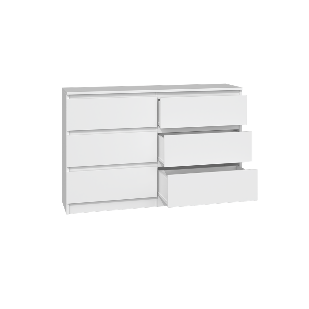 Commode IRINA 6 tiroirs 120 x75 x 30 cm Blanche Commode IRINA 6 tiroirs 120 x75 x 30 cm Blanche