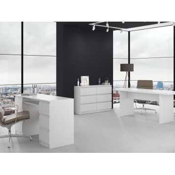 Commode IRINA 6 tiroirs 120 x75 x 30 cm Blanche