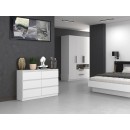 Commode IRINA 6 tiroirs 120 x75 x 30 cm Blanche