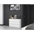 Commode IRINA 6 tiroirs 120 x75 x 30 cm Blanche