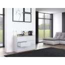 Commode IRINA 6 tiroirs 120 x75 x 30 cm Blanche