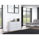 Commode IRINA 6 tiroirs 120 x75 x 30 cm Blanche