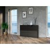 Commode IRINA 6 tiroirs 120 x75 x 30 cm Noir
