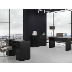 Commode IRINA 6 tiroirs 120 x75 x 30 cm Noir