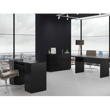 Commode IRINA 6 tiroirs 120 x75 x 30 cm Noir