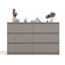 Commode IRINA 6 tiroirs 120 x75 x 30 cm Marron clair