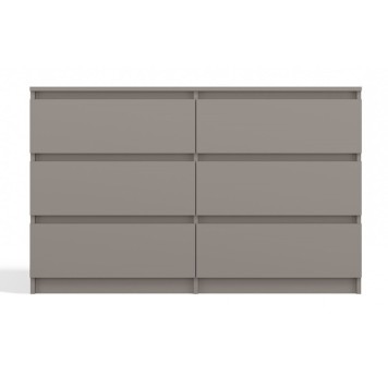 Commode IRINA 6 tiroirs 120 x75 x 30 cm Marron clair