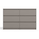 Commode IRINA 6 tiroirs 120 x75 x 30 cm Marron clair
