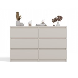Commode IRINA 6 tiroirs 120 x75 x 30 cm Beige