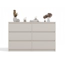 Commode IRINA 6 tiroirs 120 x75 x 30 cm Beige
