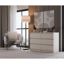 Commode IRINA 6 tiroirs 120 x75 x 30 cm Beige