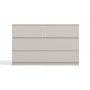 Commode IRINA 6 tiroirs 120 x75 x 30 cm Beige