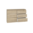 Commode IRINA 6 tiroirs 120 x75 x 30 cm Bois clair