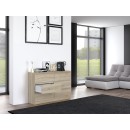 Commode IRINA 6 tiroirs 120 x75 x 30 cm Bois clair