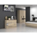 Commode IRINA 6 tiroirs 120 x75 x 30 cm Bois clair