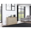 Commode IRINA 6 tiroirs 120 x75 x 30 cm Bois clair