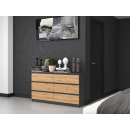 Commode IRINA 6 tiroirs 138 x75 x 40 cm Gris Bois