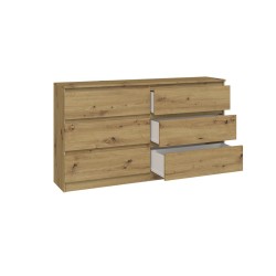 Commode IRINA 6 tiroirs 138 x75 x 40 cm Bois