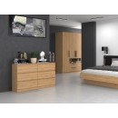 Commode IRINA 6 tiroirs 138 x75 x 40 cm Bois