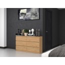 Commode IRINA 6 tiroirs 138 x75 x 40 cm Bois