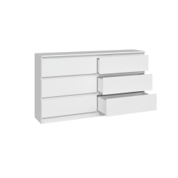 Commode IRINA 6 tiroirs 138 x75 x 40 cm Blanche