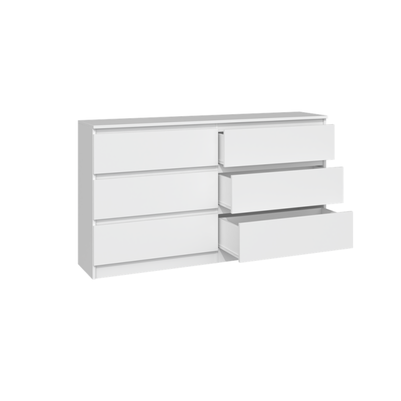 Commode IRINA 6 tiroirs 138 x75 x 40 cm Blanche Commode IRINA 6 tiroirs 138 x75 x 40 cm Blanche