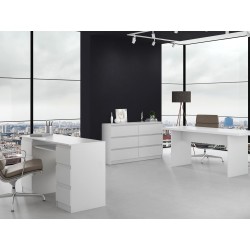 Commode IRINA 6 tiroirs 138 x75 x 40 cm Blanche