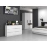 Commode IRINA 6 tiroirs 138 x75 x 40 cm Blanche