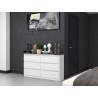 Commode IRINA 6 tiroirs 138 x75 x 40 cm Blanche