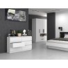 Commode IRINA 6 tiroirs 138 x75 x 40 cm Blanche