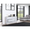 Commode IRINA 6 tiroirs 138 x75 x 40 cm Blanche