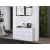 Commode IRINA 6 tiroirs 138 x75 x 40 cm Blanche