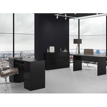 Commode IRINA 6 tiroirs 138 x75 x 40 cm Noir