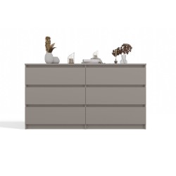 Commode IRINA 6 tiroirs 138 x75 x 40 cm Beige